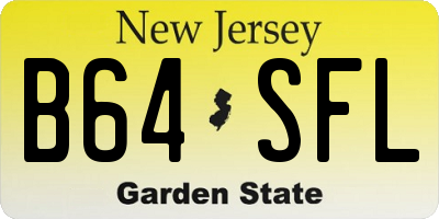 NJ license plate B64SFL