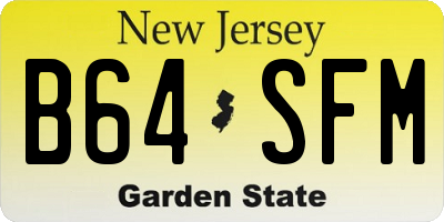 NJ license plate B64SFM