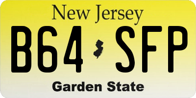 NJ license plate B64SFP