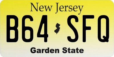 NJ license plate B64SFQ