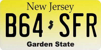 NJ license plate B64SFR