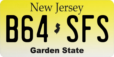 NJ license plate B64SFS