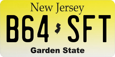NJ license plate B64SFT