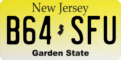 NJ license plate B64SFU