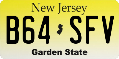 NJ license plate B64SFV