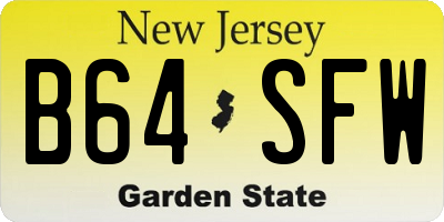 NJ license plate B64SFW