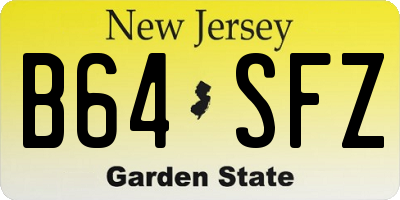 NJ license plate B64SFZ