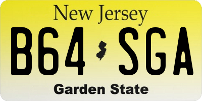 NJ license plate B64SGA