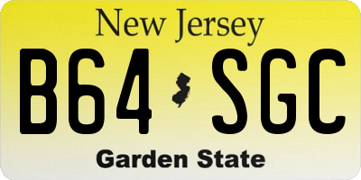 NJ license plate B64SGC
