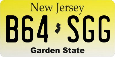 NJ license plate B64SGG