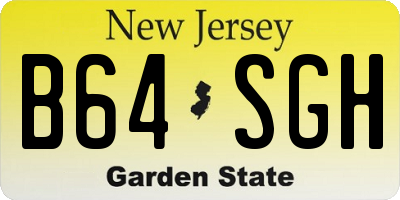 NJ license plate B64SGH