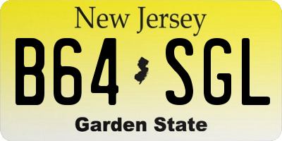 NJ license plate B64SGL