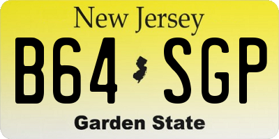 NJ license plate B64SGP