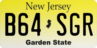 NJ license plate B64SGR