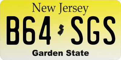 NJ license plate B64SGS
