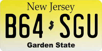 NJ license plate B64SGU