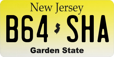 NJ license plate B64SHA