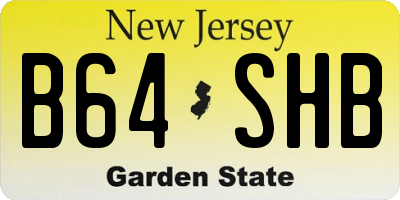 NJ license plate B64SHB