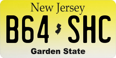 NJ license plate B64SHC