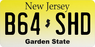 NJ license plate B64SHD