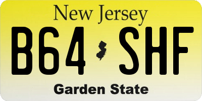NJ license plate B64SHF