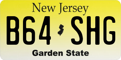 NJ license plate B64SHG