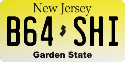 NJ license plate B64SHI