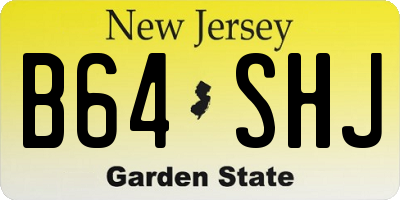 NJ license plate B64SHJ