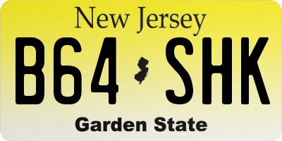 NJ license plate B64SHK