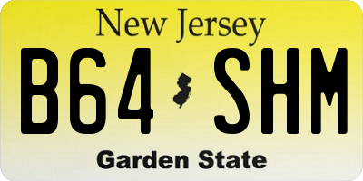 NJ license plate B64SHM