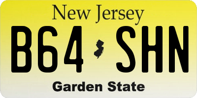 NJ license plate B64SHN