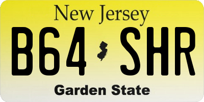 NJ license plate B64SHR