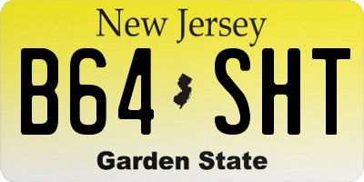 NJ license plate B64SHT