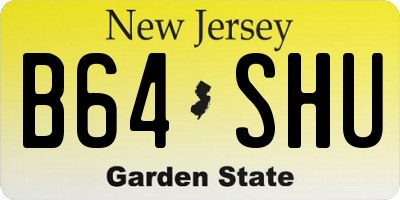 NJ license plate B64SHU