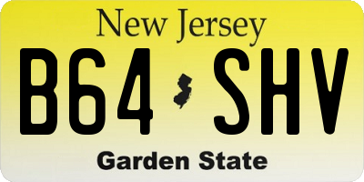 NJ license plate B64SHV