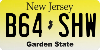 NJ license plate B64SHW