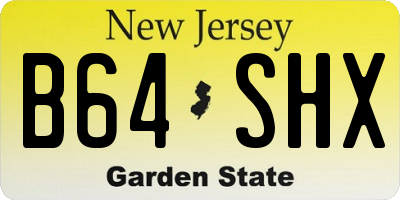 NJ license plate B64SHX