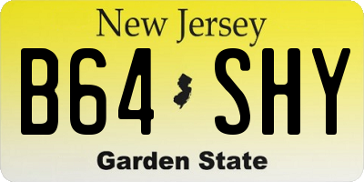 NJ license plate B64SHY