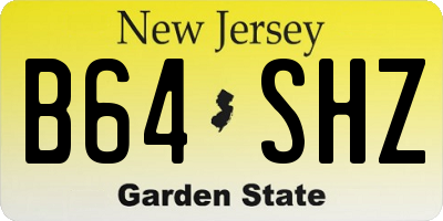 NJ license plate B64SHZ
