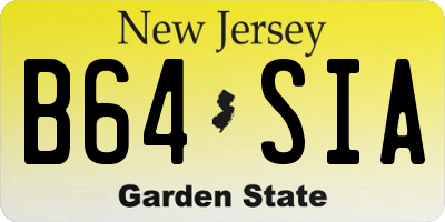 NJ license plate B64SIA