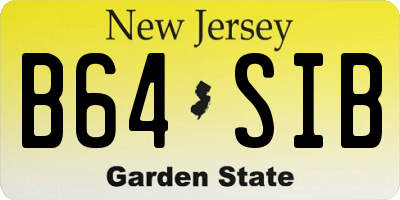 NJ license plate B64SIB