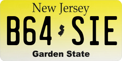 NJ license plate B64SIE