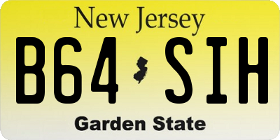 NJ license plate B64SIH