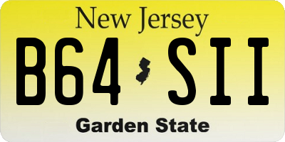 NJ license plate B64SII