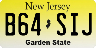 NJ license plate B64SIJ