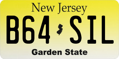 NJ license plate B64SIL