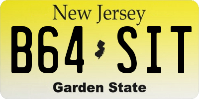 NJ license plate B64SIT
