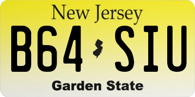 NJ license plate B64SIU