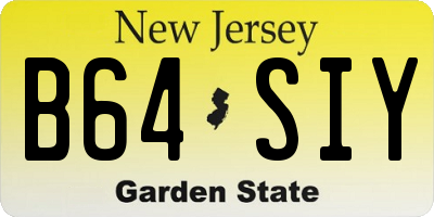 NJ license plate B64SIY