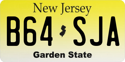 NJ license plate B64SJA